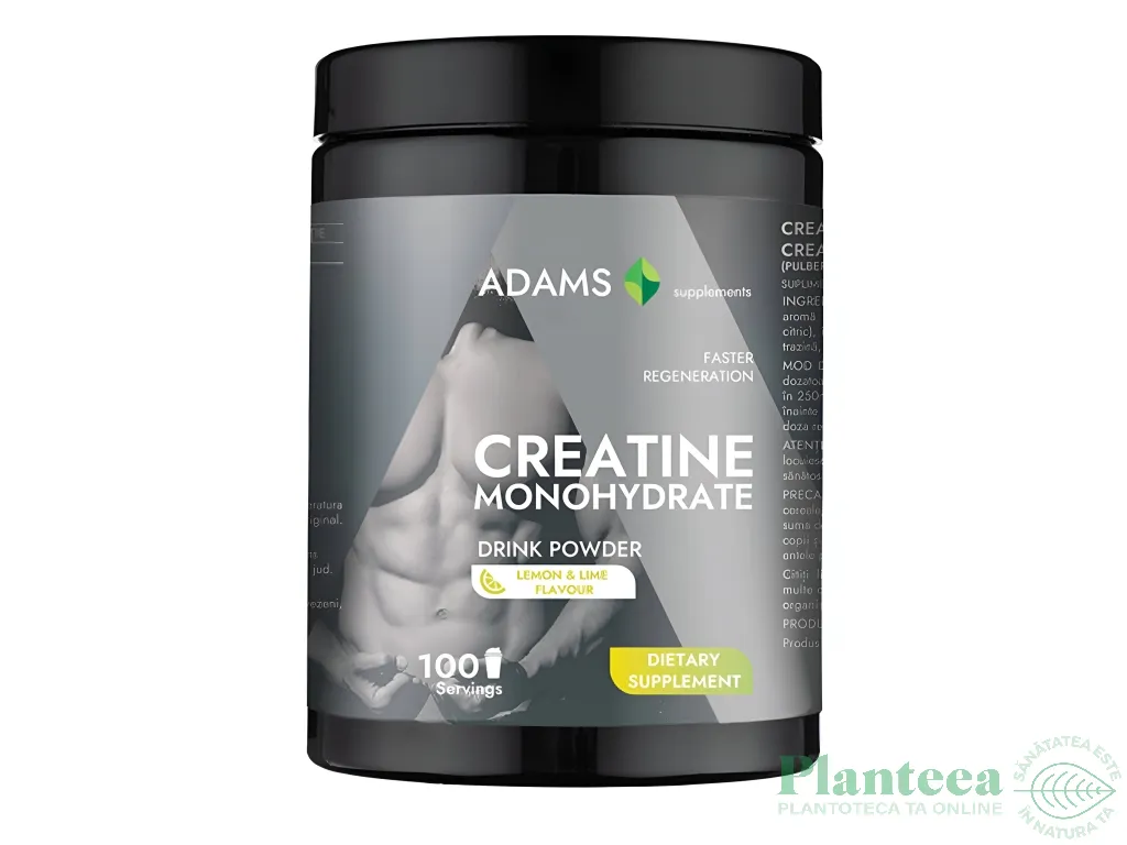 Pulbere creatina monohidrata lemon twist 450g - ADAMS SUPPLEMENTS