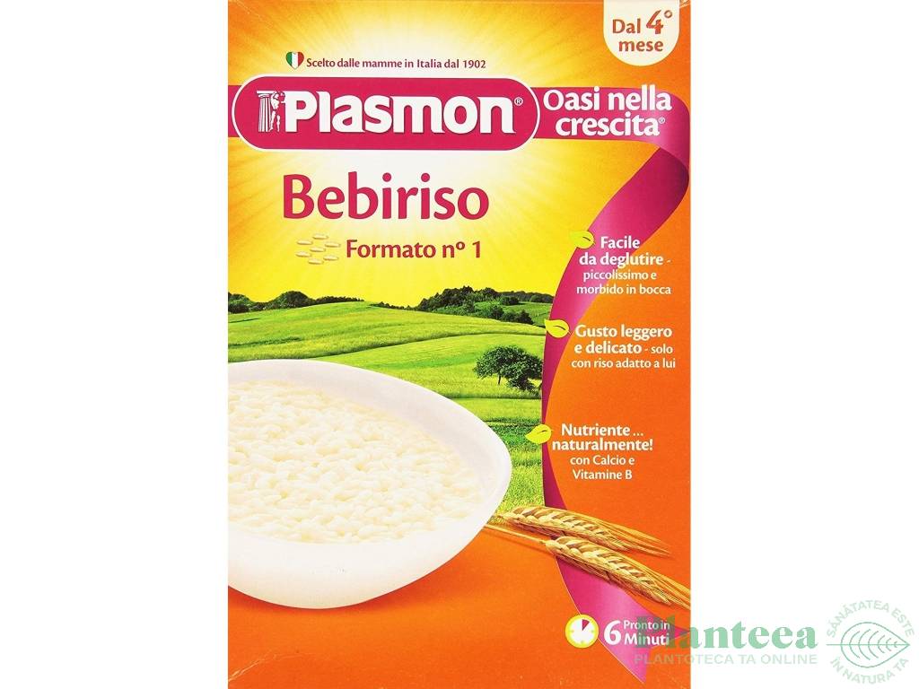 Paste maruntite orez Bebiriso bebe +4luni 300g - PLASMON