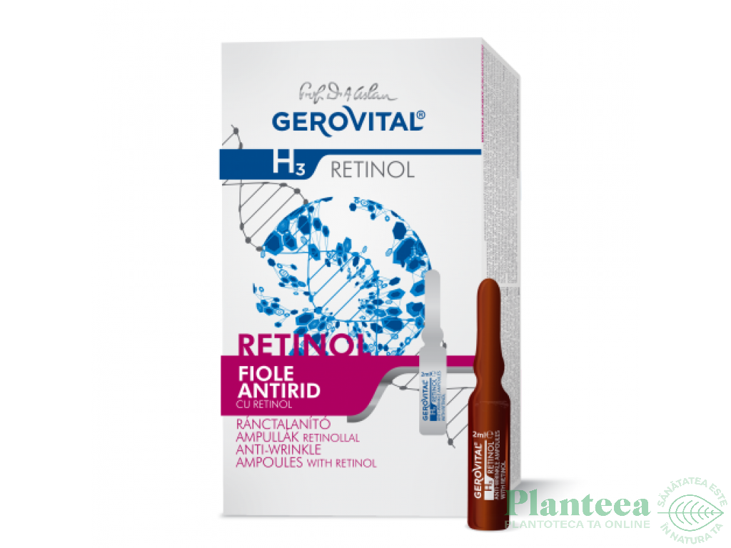 Fiole antirid retinol vitamina A 10x2ml - GEROVITAL H3 RETINOL