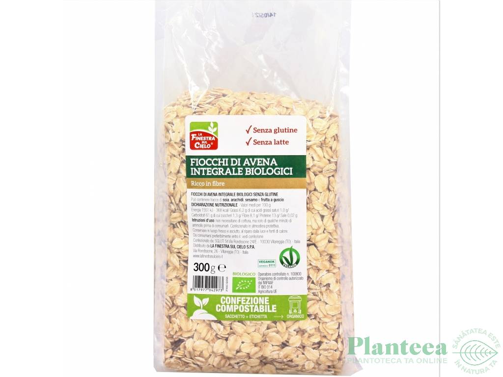 Fulgi ovaz integral fara gluten eco 300g - LA FINESTRA SUL CIELO