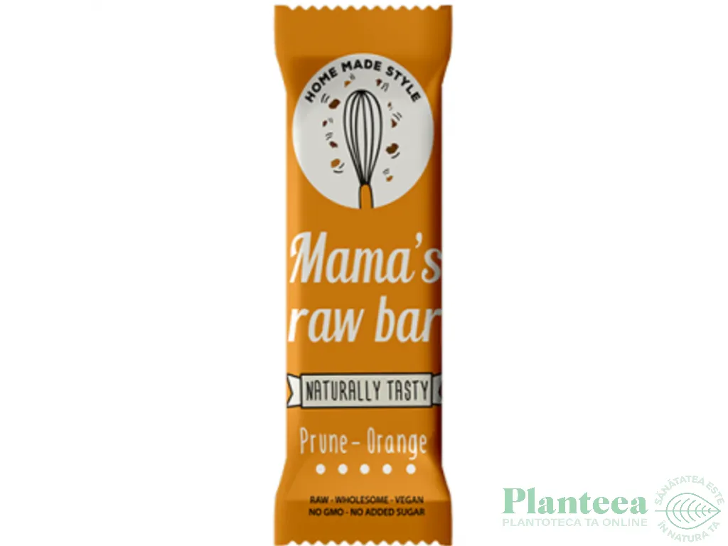 Baton vegan prune portocale fara gluten eco 30g - MAMAS