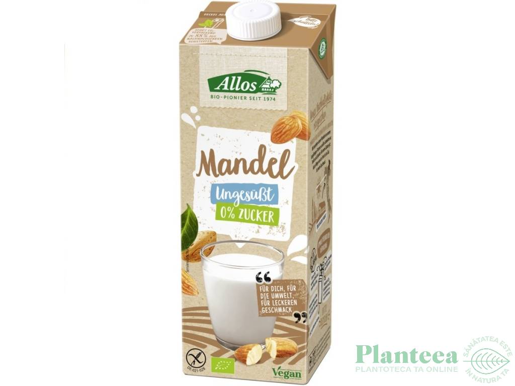 Lapte migdale simplu fara gluten eco 1L - ALLOS