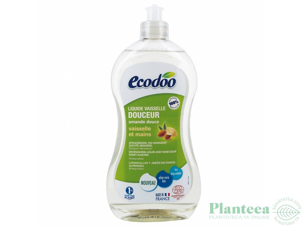 Detergent lichid vase maini migdale ultradelicat 500ml - ECODOO