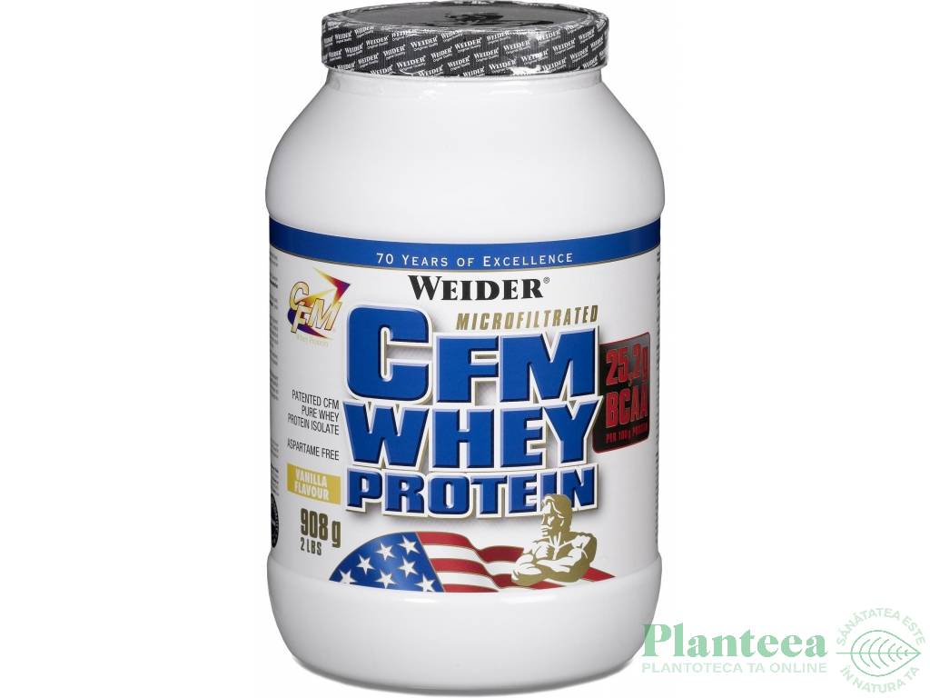 Pulbere proteica zer izolat CFM vanilie 908g - WEIDER