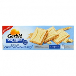 Biscuiti tableta ciocolata alba fara zahar Glucoregul 126g - GERBLE