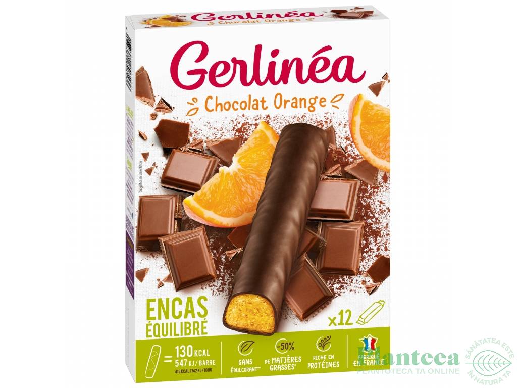Batoane inlocuire masa ciocolata crema portocale 2x31g - GERLINEA
