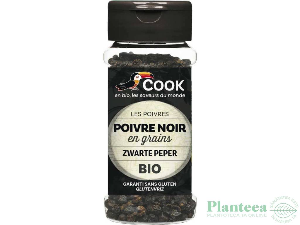 Condiment piper negru boabe bio 50g - COOK