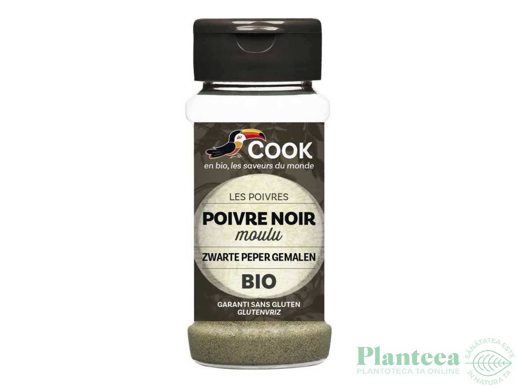 Condiment piper negru macinat bio 45g - COOK
