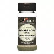 Condiment piper negru macinat bio 45g - COOK