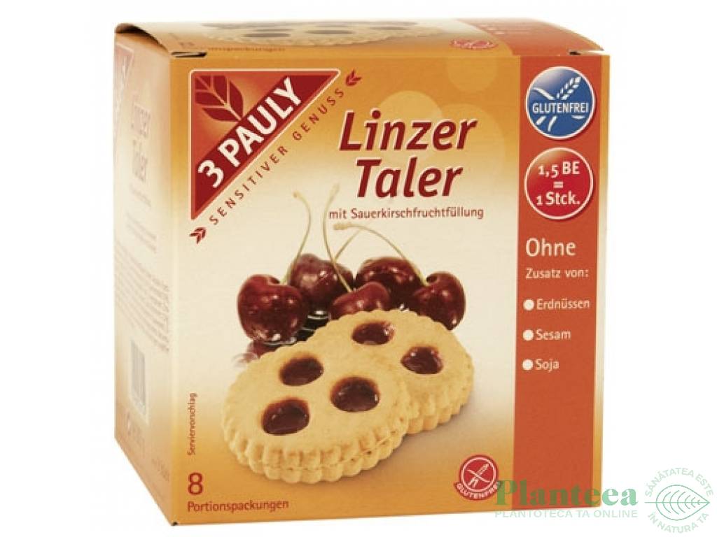 Fursecuri cu unt visine Linzer Taler 200g - 3 PAULY