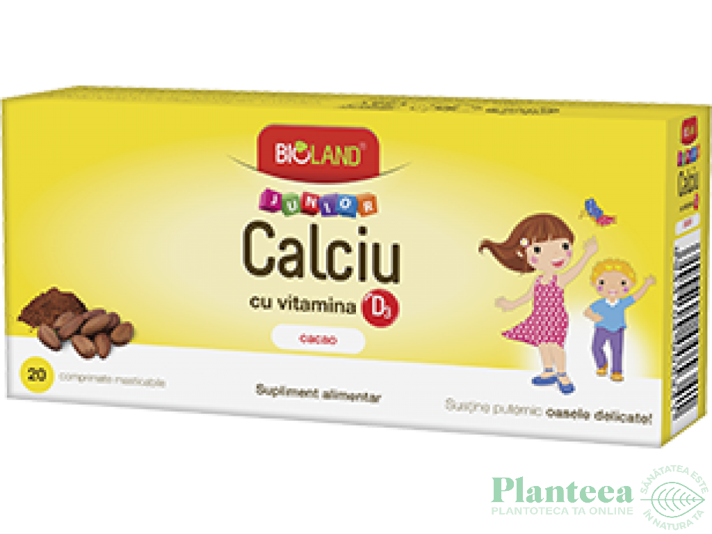 Calciu D3 cacao junior 20cp - BIOLAND