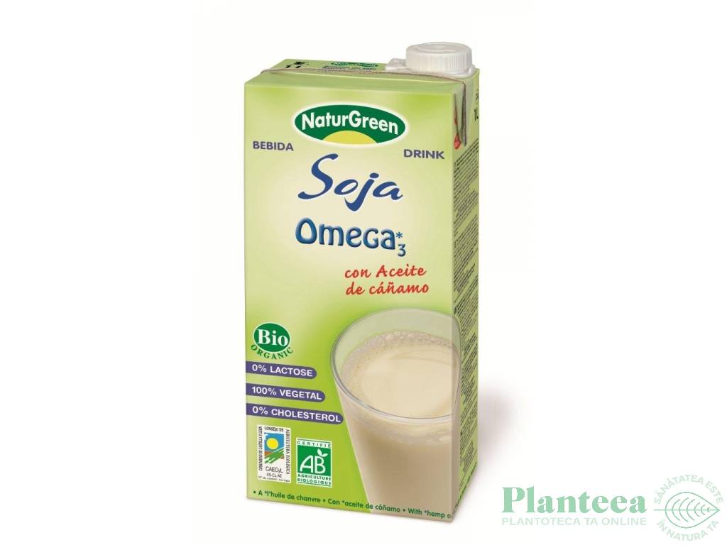 Lapte soia omega3 eco 1L - NATURGREEN