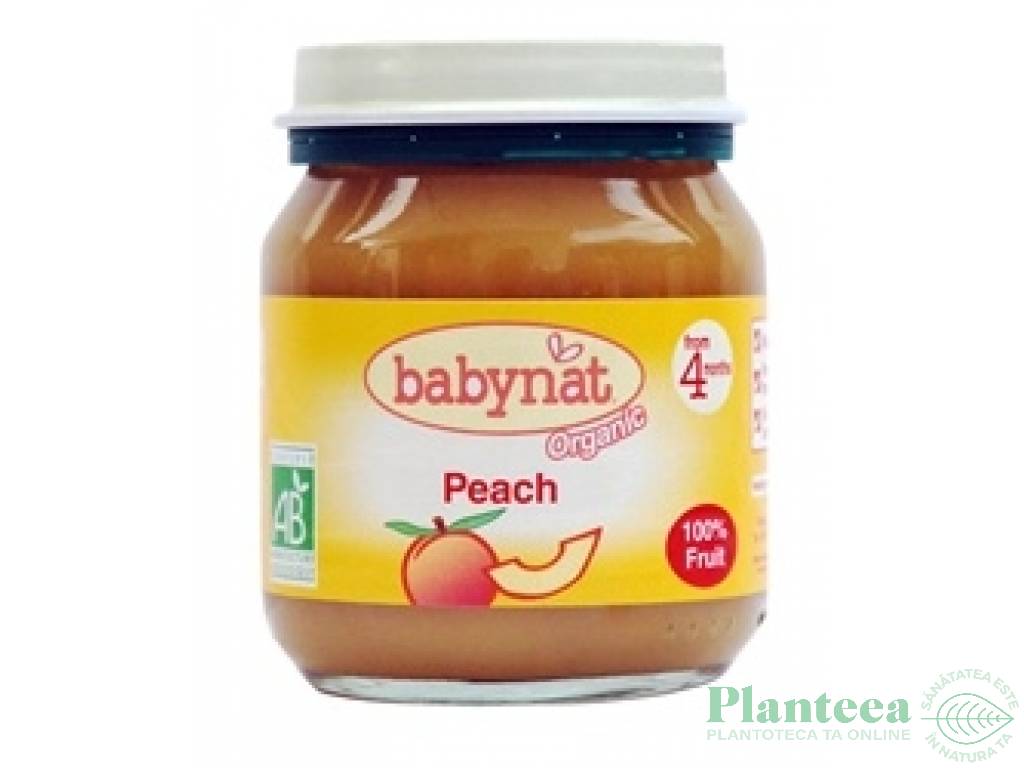 Piure piersici mere bebe +4luni eco 130g - BABYBIO