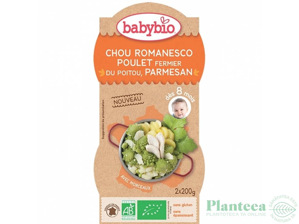 Piure varza pui parmezan bebe +8luni eco 2x200g - BABYBIO