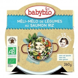 Piure legume somon orez bebe +15luni eco 260g - BABYBIO