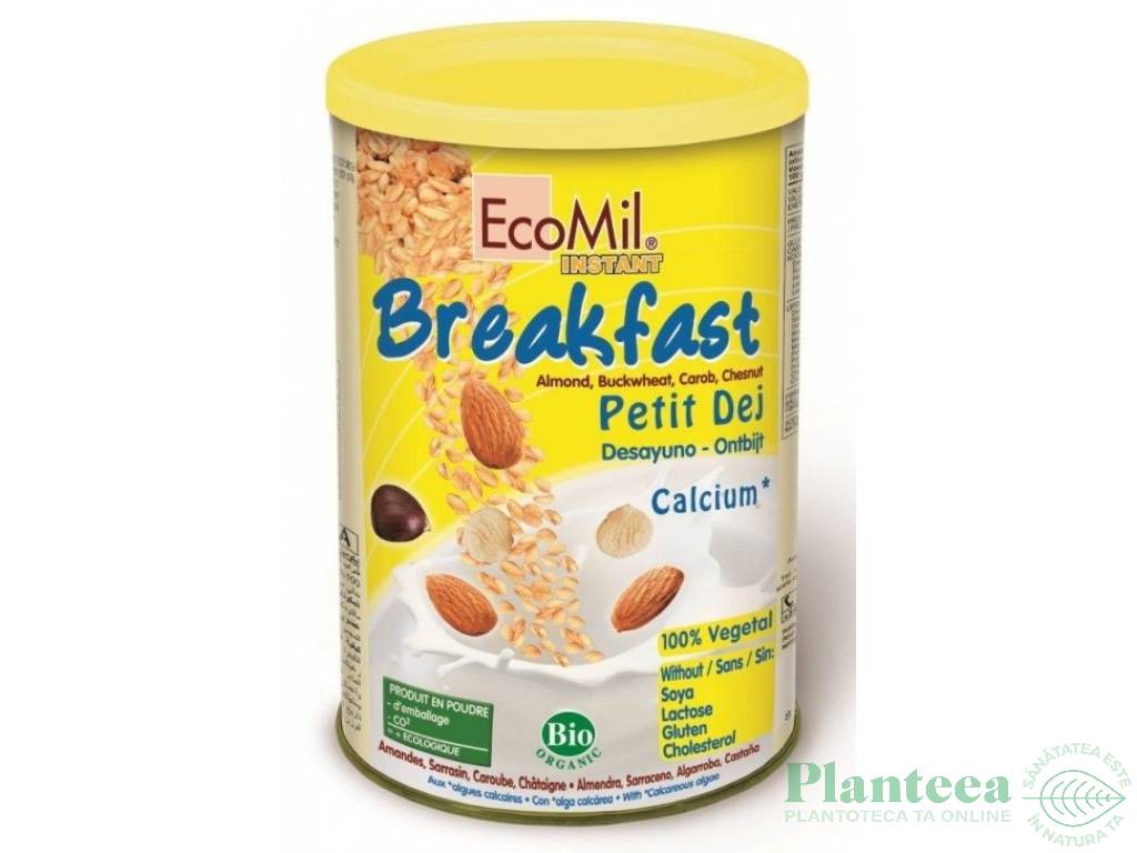 Lapte praf vegetal calciu Breakfast eco 400g - ECOMIL