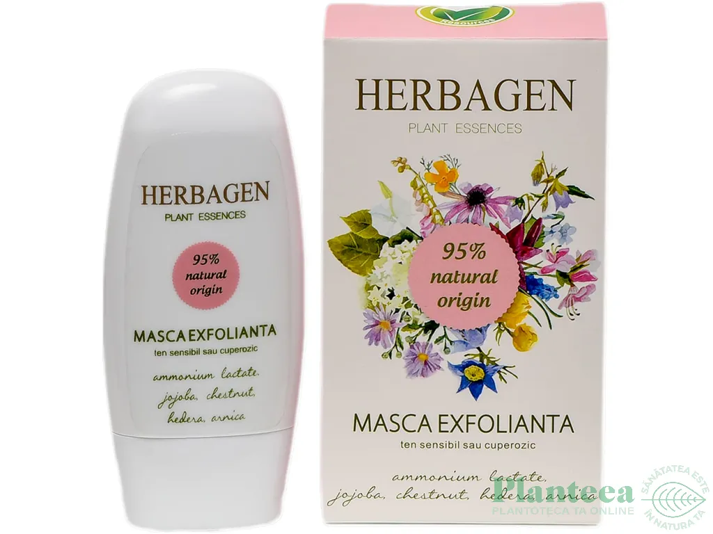 Masca exfolianta ten sensibil cuperozic 50g - HERBAGEN