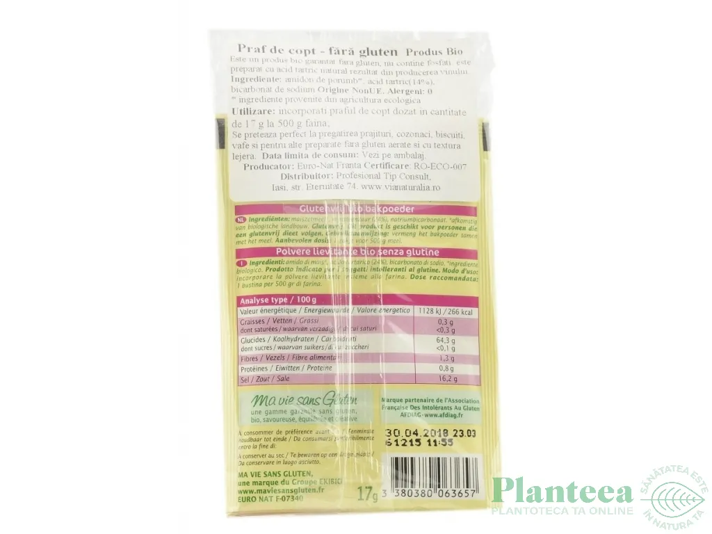 Praf copt amidon porumb eco 3x17g - MA VIE SANS GLUTEN