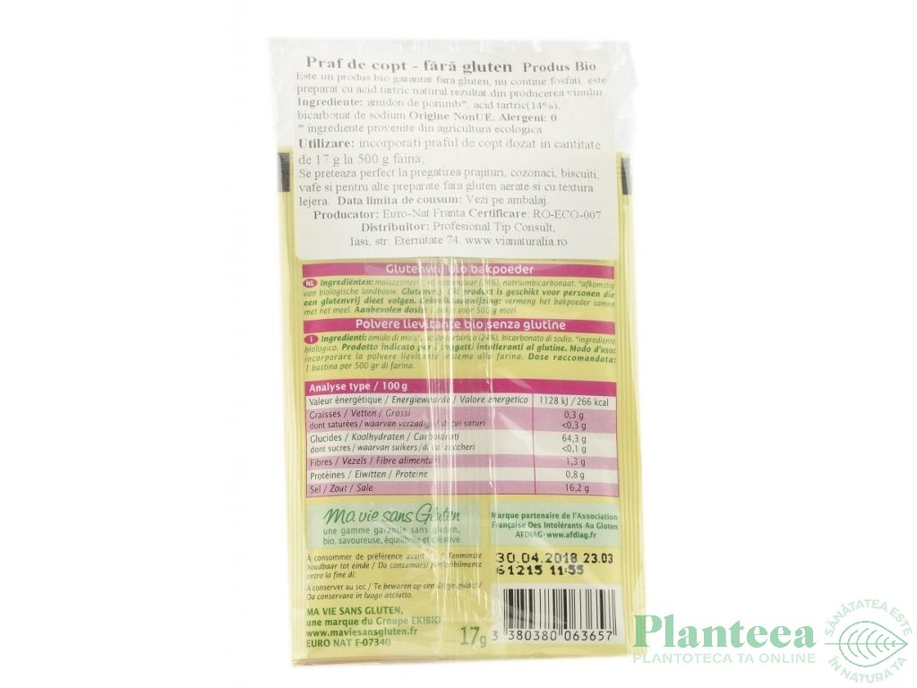 Praf copt amidon porumb eco 3x17g - MA VIE SANS GLUTEN