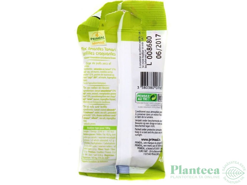 Mix migdale tamari linte crocanta eco 40g - PRIMEAL
