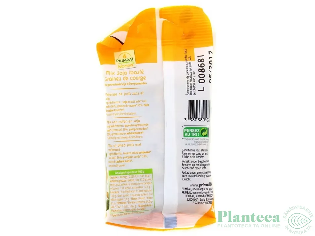 Mix soia prajita seminte dovleac eco 40g - PRIMEAL