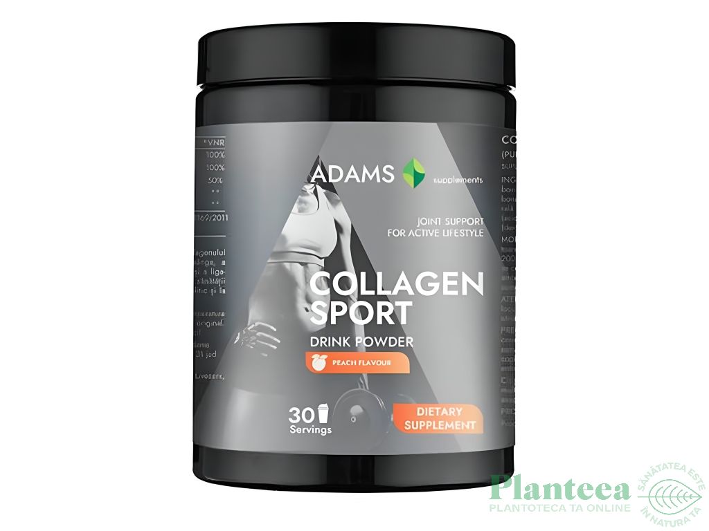 Pulbere colagen Sport piersica Active Line 30portii 600g - ADAMS SUPPLEMENTS