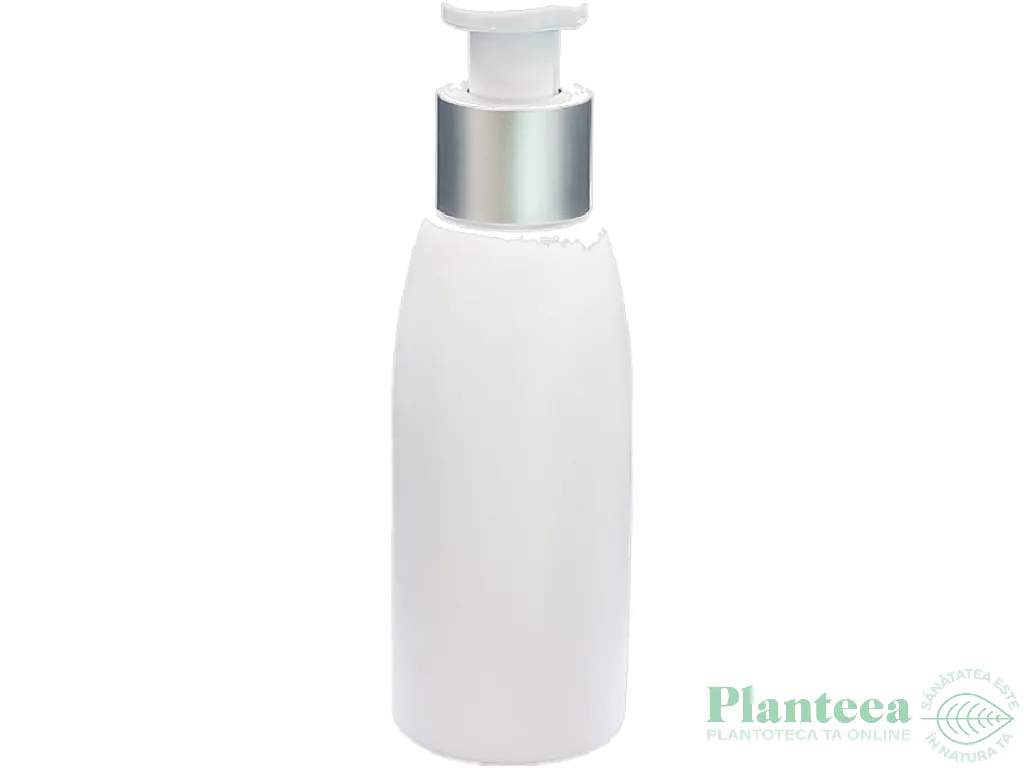 Flacon plastic alb Gaia cu pompa medie 100ml - ELLEMENTAL