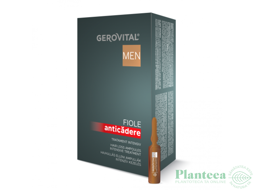 Fiole par anticadere barbati 10x2ml - GEROVITAL MEN