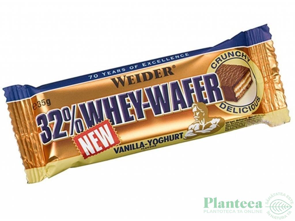 Baton proteic 32% WheyWafer vanilie iaurt 35g - WEIDER