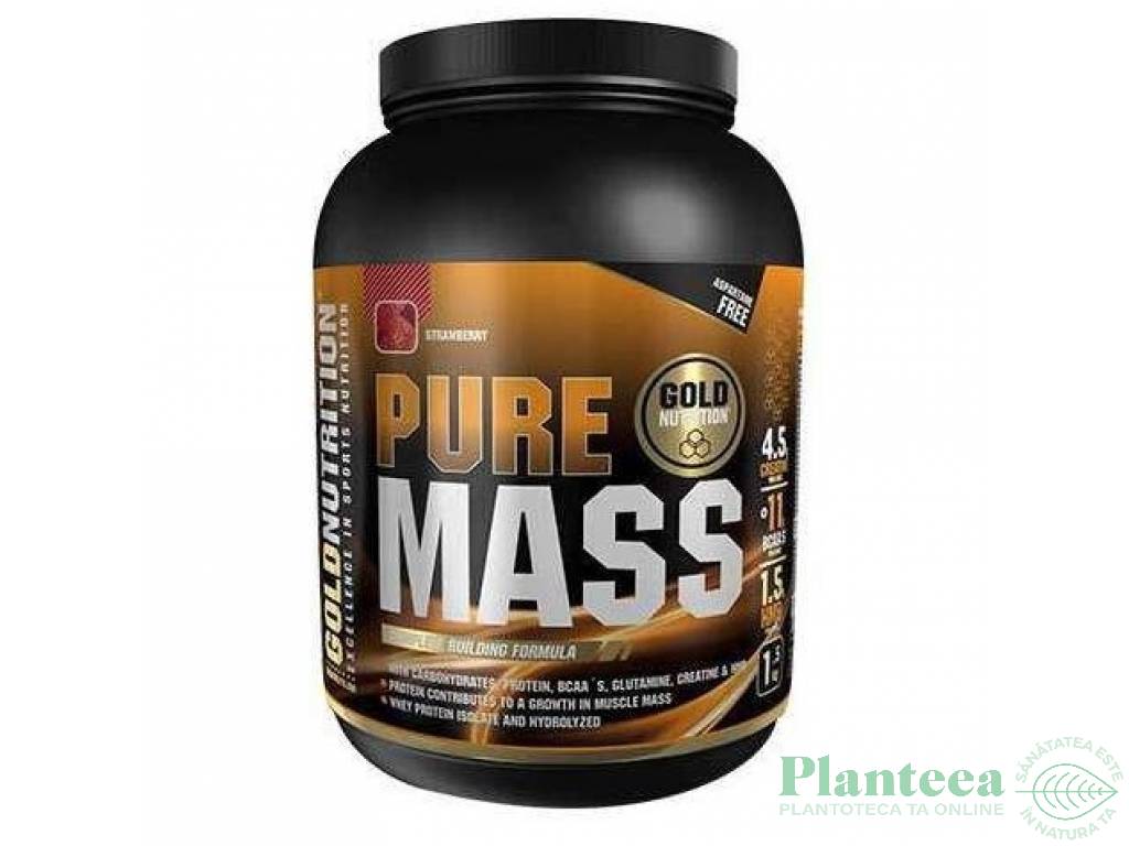 Pulbere gainer Pure Mass vanilie 1,5kg - GOLD NUTRITION