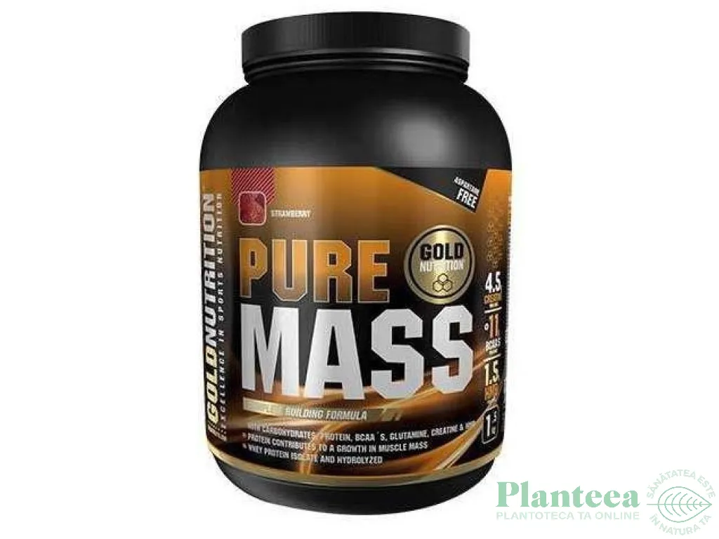 Pulbere gainer Pure Mass ciocolata 1,5kg - GOLD NUTRITION
