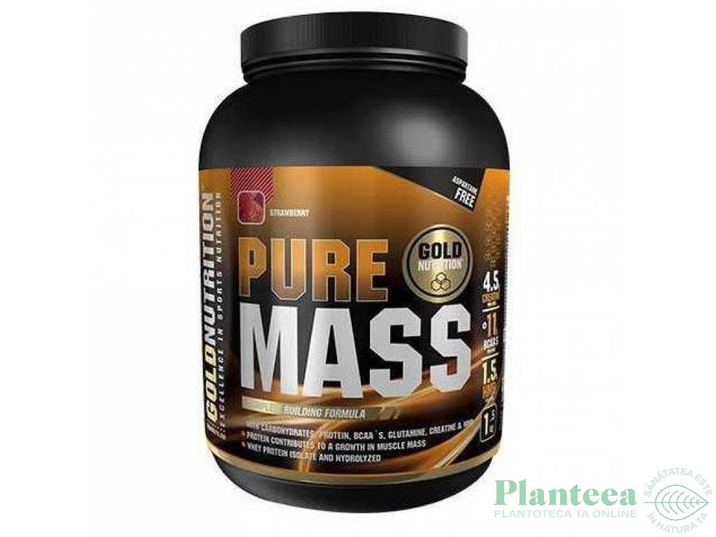 Pulbere gainer Pure Mass ciocolata 1,5kg - GOLD NUTRITION