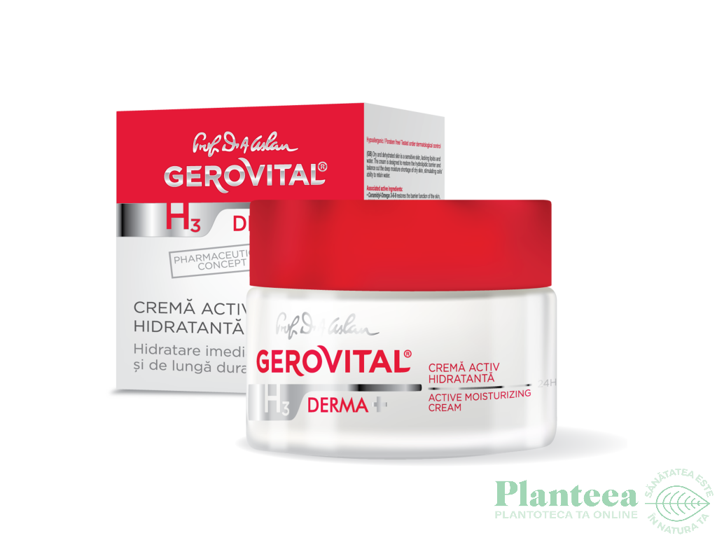 Crema hidratanta activ 50ml - GEROVITAL H3 DERMA+