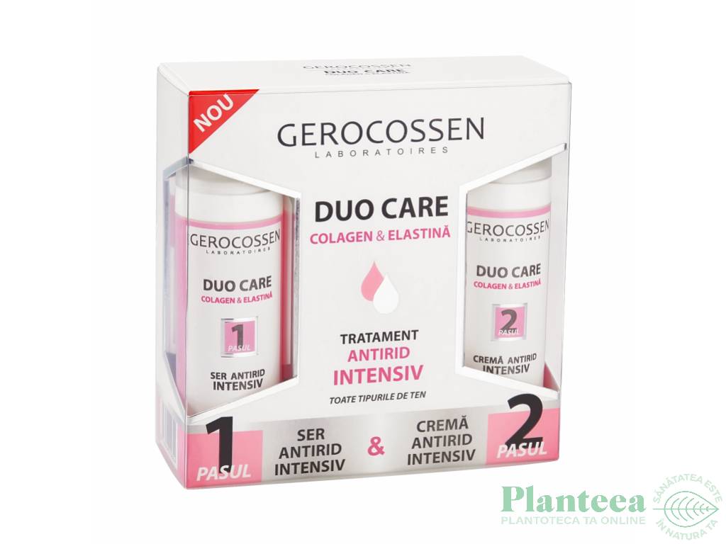 Kit tratament antirid intensiv colagen elastina Duo Care [ser+crema] 30ml+30ml - GEROCOSSEN