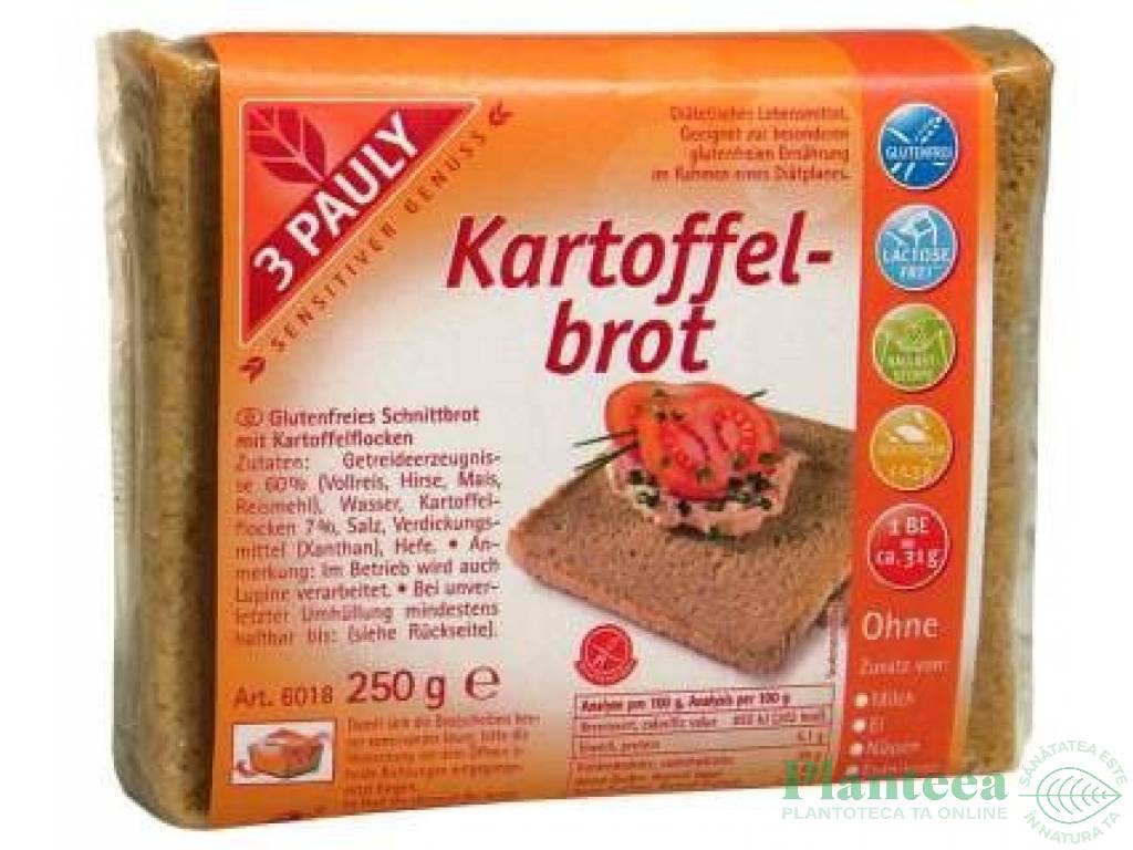 Paine cereale fara gluten fulgi cartofi 250g - 3 PAULY