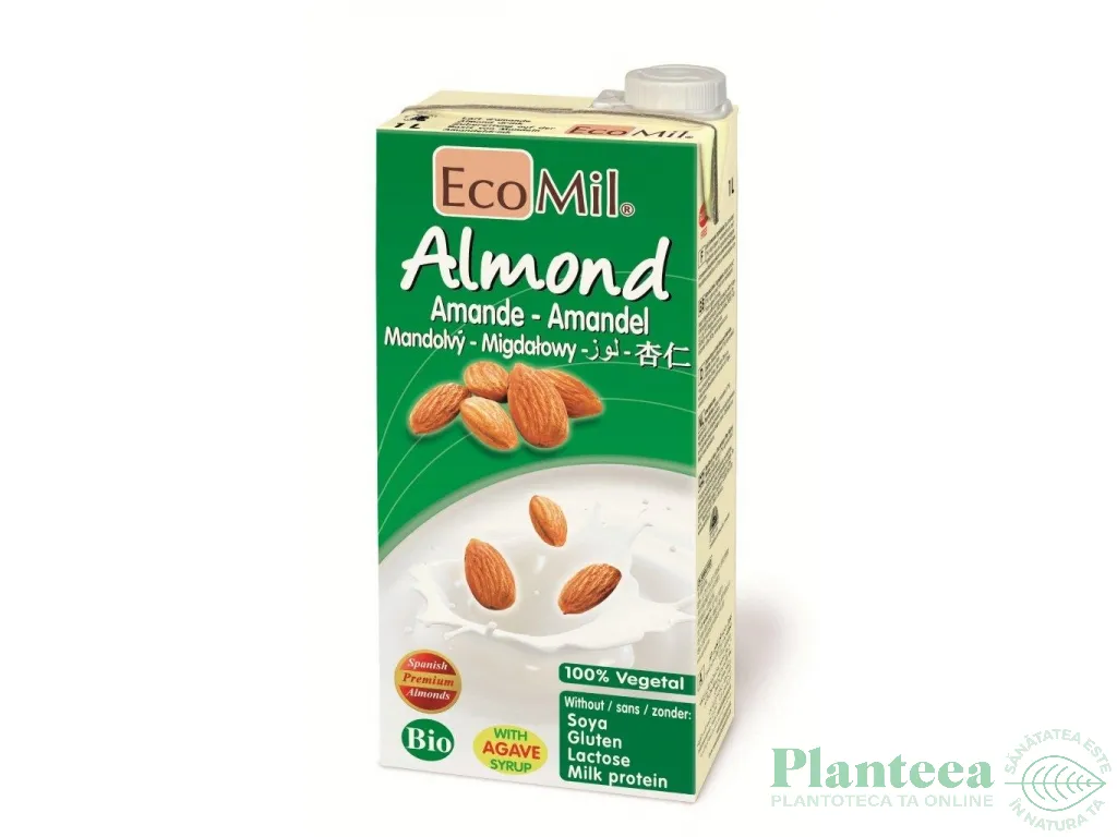 Lapte migdale simplu agave eco 200ml - ECOMIL