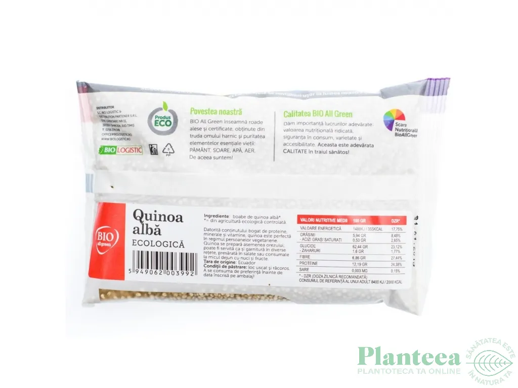 Quinoa alba boabe bio 150g - BIO ALL GREEN