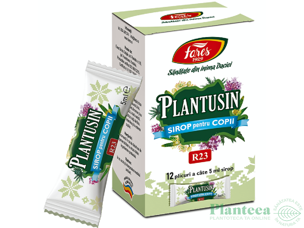 Sirop Plantusin copii plicuri 12x5ml - FARES