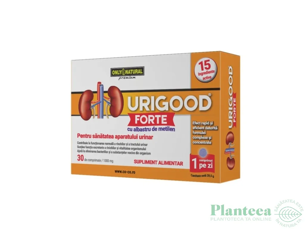 UriGood forte cu albastru metilen 1000mg 30cp - ONLY NATURAL