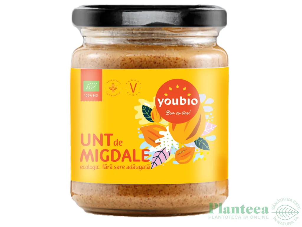 Unt migdale fara zahar fara sare eco 250g - YOUBIO