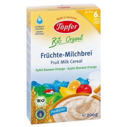 Cereale gris grau lapte fructe bebe +6luni 200g - TOPFER