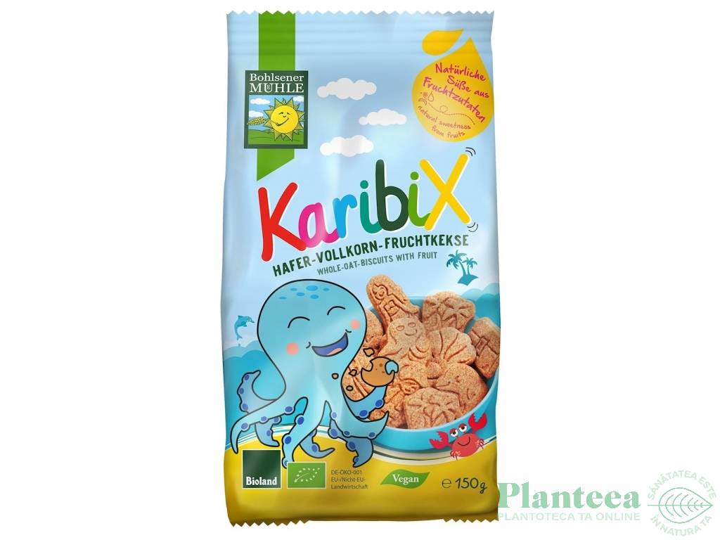 Biscuiti ovaz integral fructe fara zahar Karibix eco 150g - BOHLSENER MUEHLE