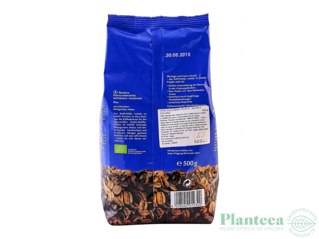 Cafea macinata arabica usoara Gusto eco 500g - RAPUNZEL