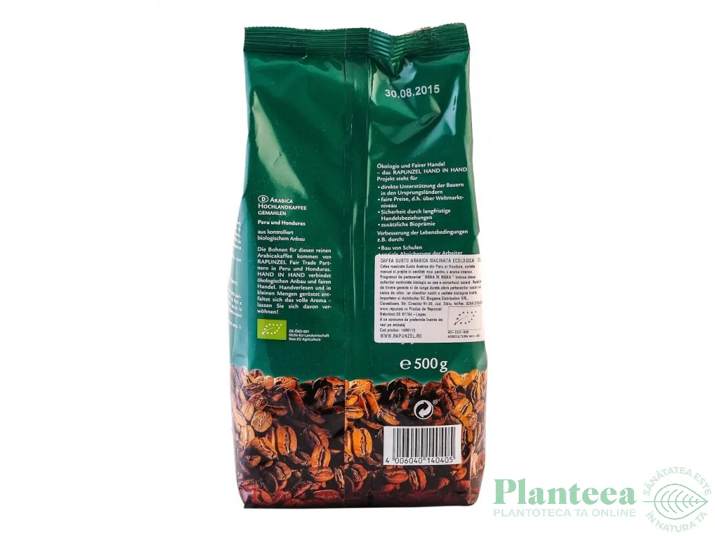 Cafea macinata arabica Gusto eco 500g - RAPUNZEL