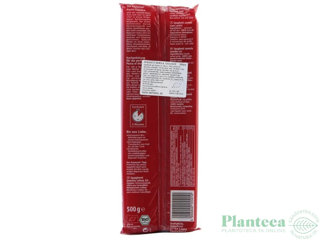 Paste spaghete grau semola eco 500g - RAPUNZEL