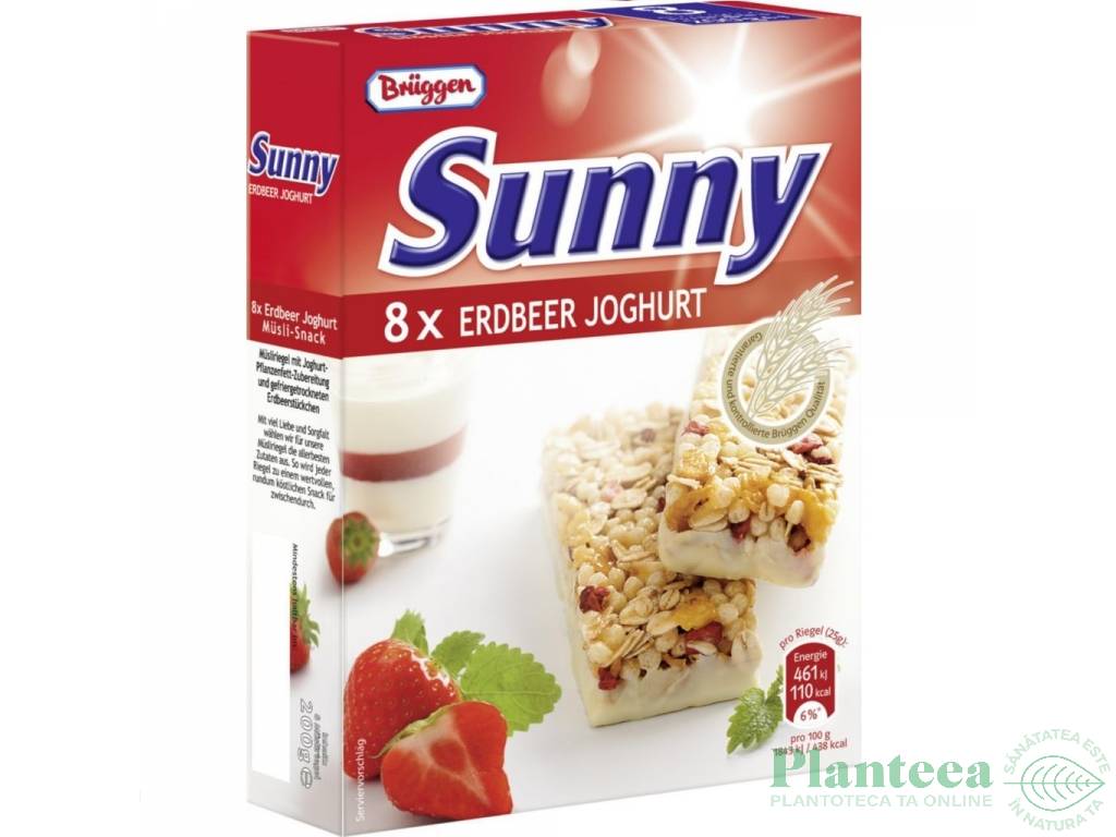Batoane cereale capsuni iaurt Sunny 8x25g - BRUGGEN