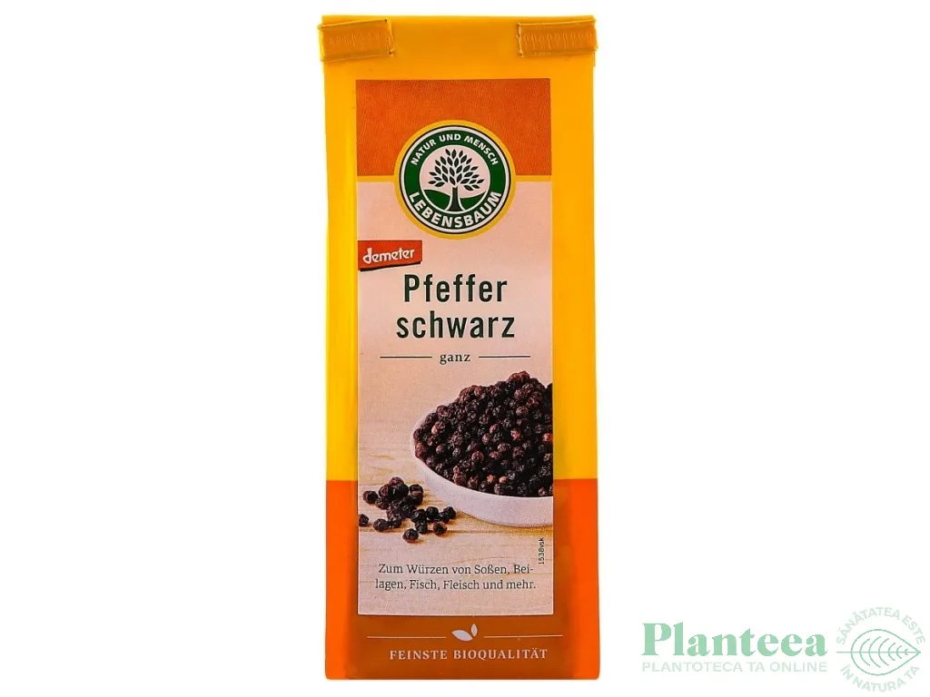 Condiment piper negru boabe eco 50g - LEBENSBAUM