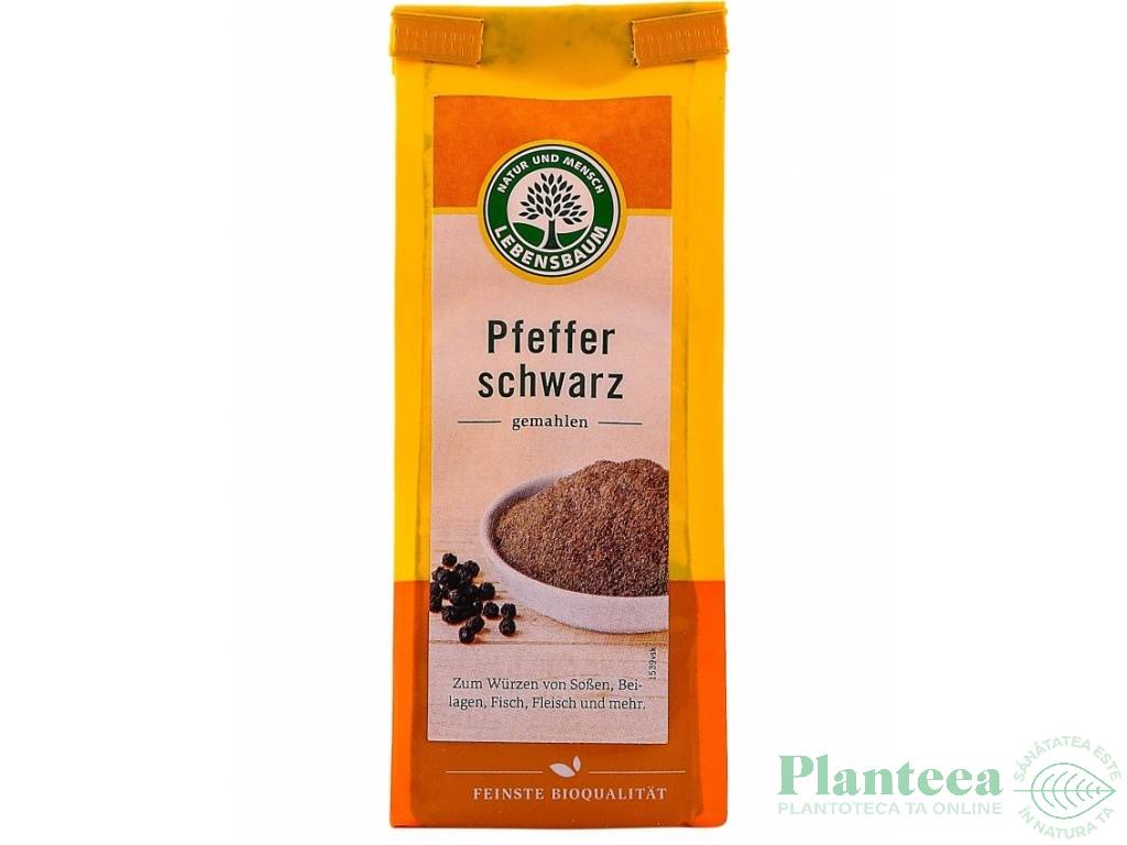 Condiment piper negru macinat eco 50g - LEBENSBAUM