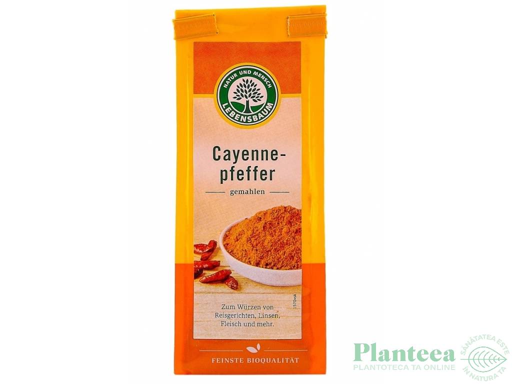 Condiment piper cayenne macinat eco 50g - LEBENSBAUM