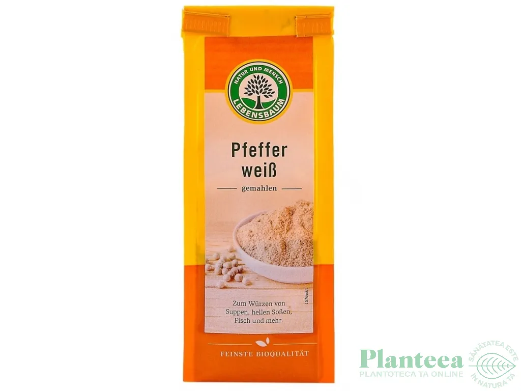 Condiment piper alb macinat eco 50g - LEBENSBAUM